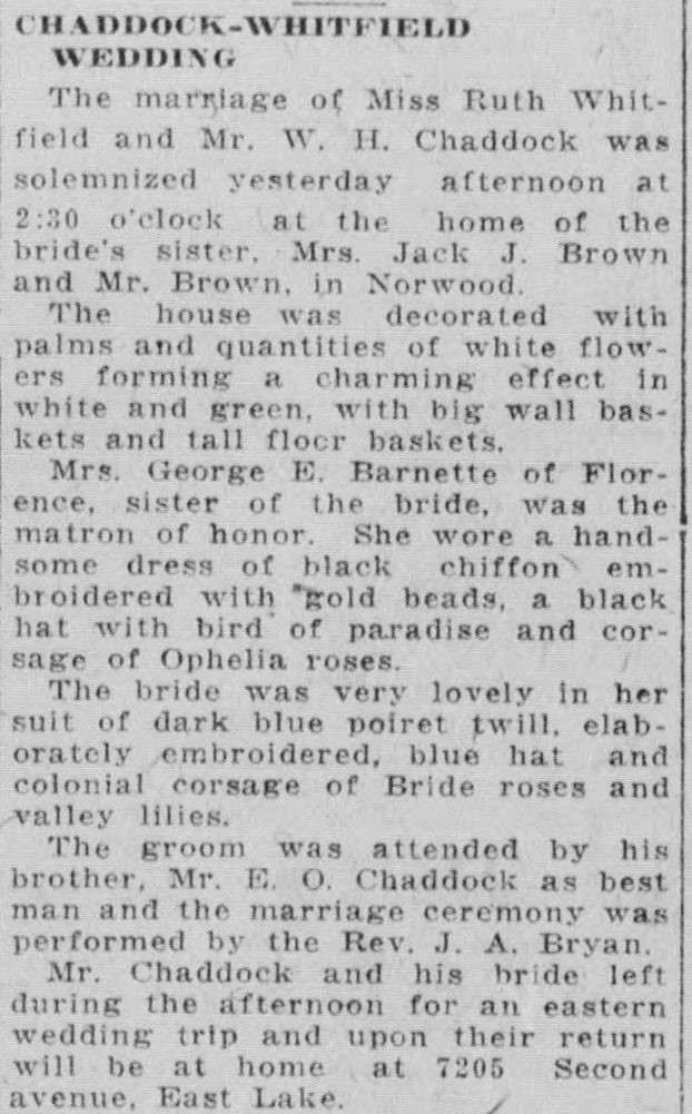 Ruth Whitfield-W.H. Chaddock